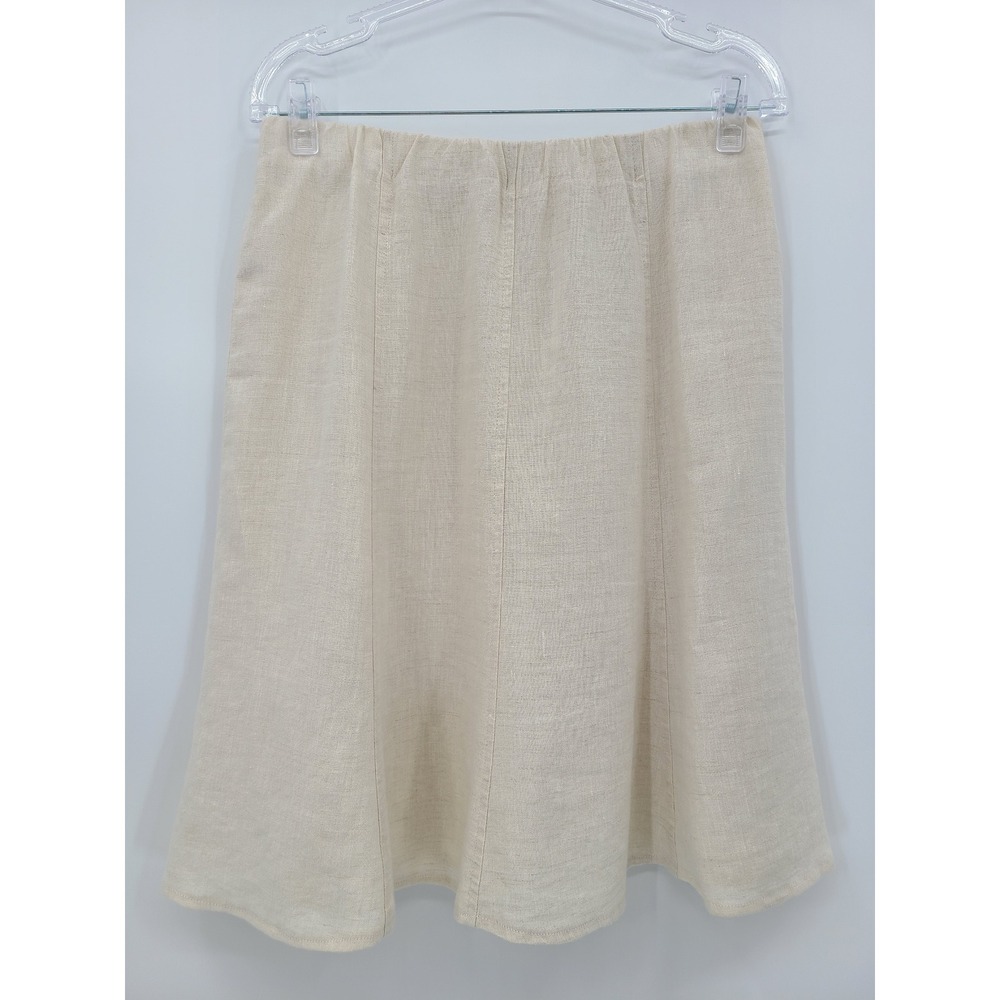 JM Collection 100% Linen Skirt 4P Women Minimalist Coastal Earthy Neutral